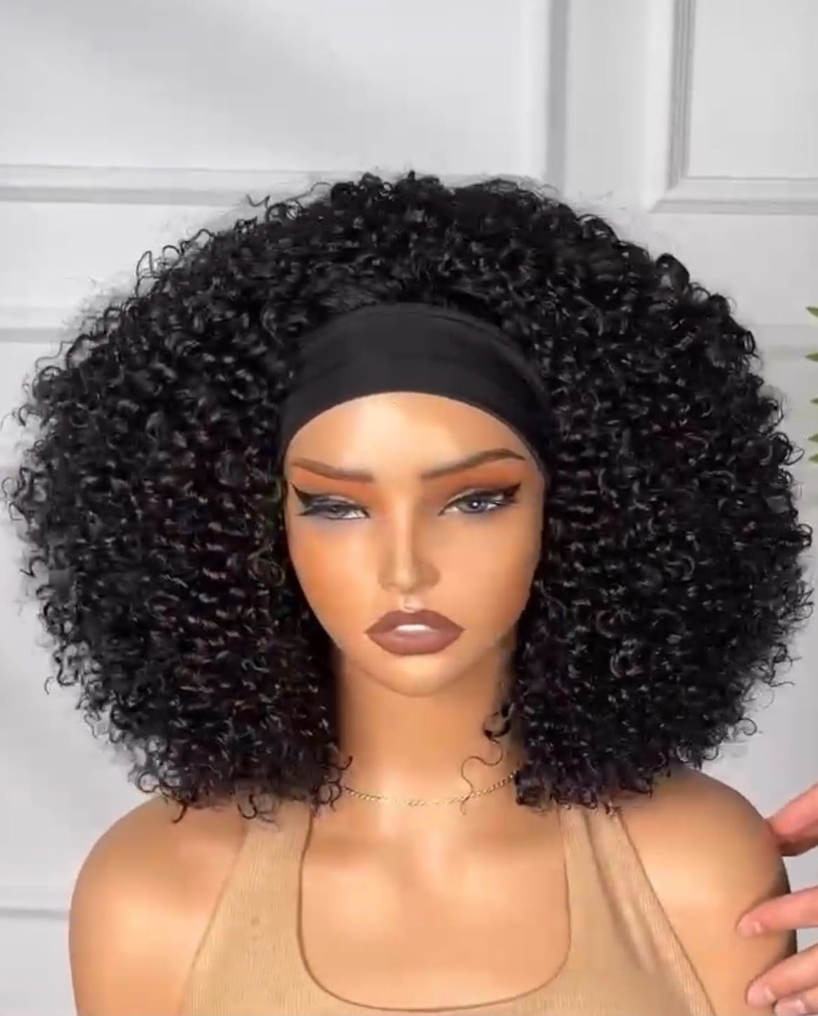 Head Band Burneme Curl Human Hair Wig – 12 Inches